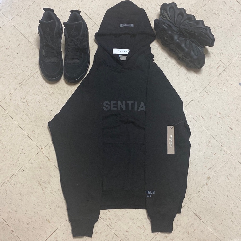 Black Essentials hoodie Size M